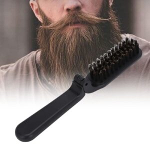 Beard Brush Beard Straightener Beard Comb Foldable Waterproof Grooming Cleaning Beard Black Beard Styling Comb for Men Household Outdoor Travel