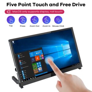 Hosyond 10.1" IPS LCD Capacitive Touch Screen HDMI Display Portable Monitor 1024X600 Built-in Dual Speakers for Raspberry Pi 5/4/3 Xbox PS4 Windows 7/8/10