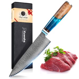 chef knife, professional japanese vg10 damascus steel kitchen chefs knife 8 inch, razor sharp professional meat cutting knife with gift box for family, restaurant