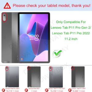 DWaybox Case for Lenovo Tab P11 Pro Gen 2 / Pad Pro 2022 11.2 inch, Shockproof Impact Resistant Flexible Cover, Anti-Scratch Transparent Clear TPU Protective Shell -Clear