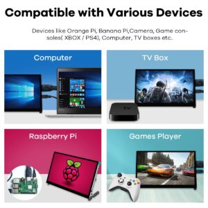 Hosyond 10.1" IPS LCD Capacitive Touch Screen HDMI Display Portable Monitor 1024X600 Built-in Dual Speakers for Raspberry Pi 5/4/3 Xbox PS4 Windows 7/8/10