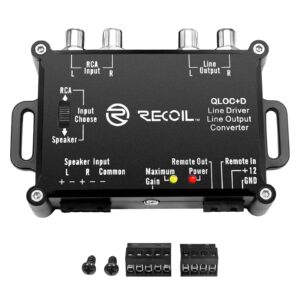 Recoil LOCD Active 2-Channel Line Output Converter Line Driver 2-in-1, 10V Line Output Signal with Auto Sense Remote Turn-on