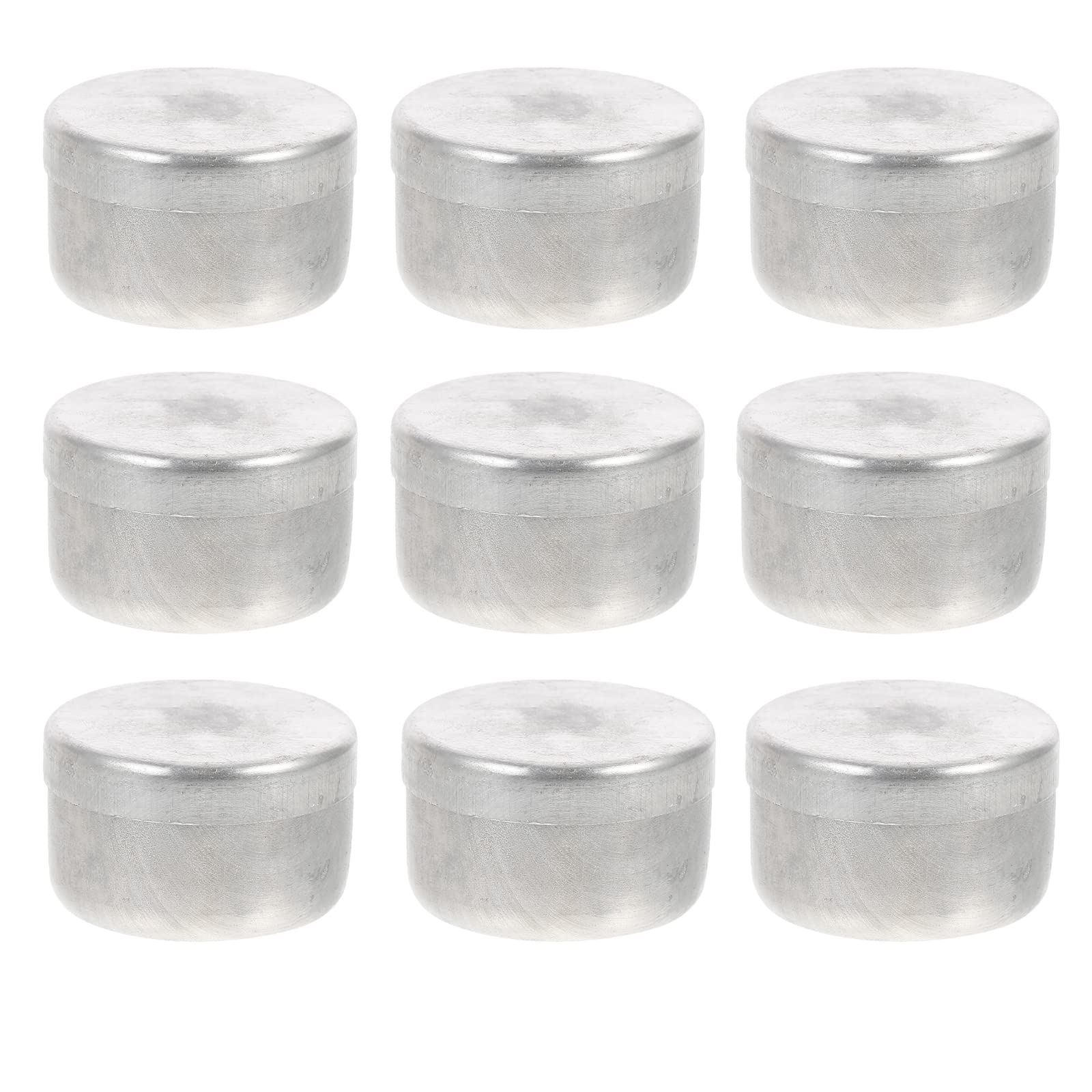 ULTECHNOVO Aluminum Tin Jar - 9pcs Empty Refillable Containers Lid Round Tin Empty Container Bulk Storage Tin Jars for Candle Powder Soil