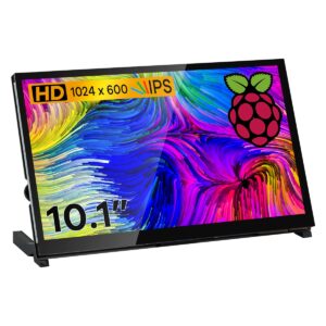 Hosyond 10.1" IPS LCD Capacitive Touch Screen HDMI Display Portable Monitor 1024X600 Built-in Dual Speakers for Raspberry Pi 5/4/3 Xbox PS4 Windows 7/8/10