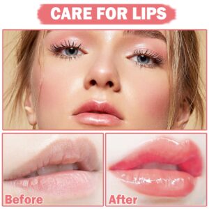 CAHIUYOA Lip Oil Hydrating Tinted Lip Oil Lip Gloss,Lip Glow Oil Lip Tint,Non-sticky Big Brush Head,Nourishing Repairing Plumping Lip Oil Lip Gloss - Cherry