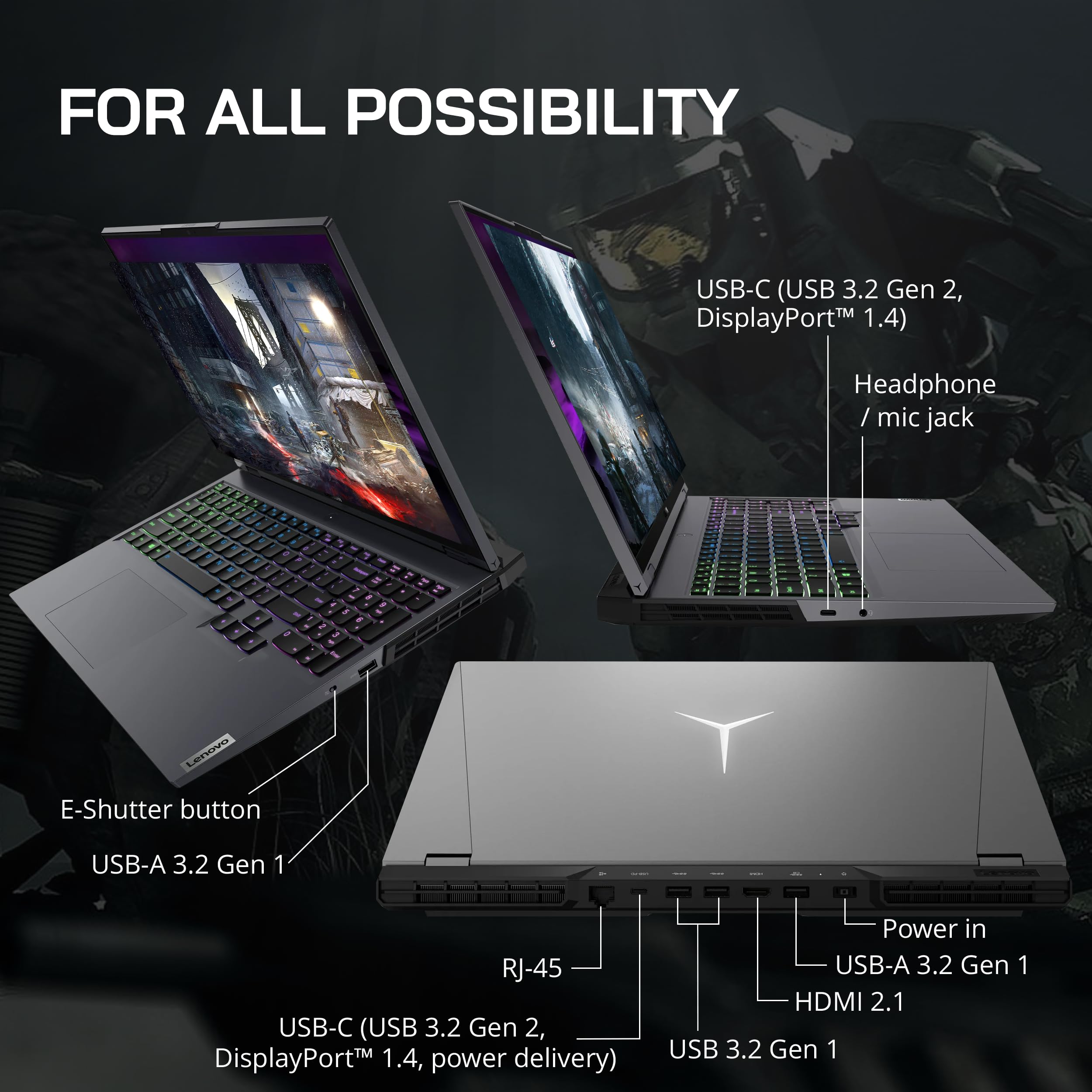 Lenovo 2022 Legion 5 Pro 16" QHD 165Hz Gaming Laptop, AMD Ryzen 7 5800H, 32GB RAM, 2TB PCIe SSD, NVIDIA GeForce RTX 3070, Backlit Keyboard, 720P Webcam, Grey, Win 11 Pro, 32GB SnowBell USB Card