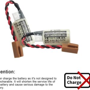 EVA(12-Pack) CR14250SE 3V 1800mAh Lithium Battery Replacement for Sanyo FDK 1/2AA PLC Battery 1747-BA Backup Power Supply with Brown Plug