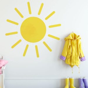 37x37 Inch Boho Sun Wall Decals Removable Sunshine Wall Sticker Vinyl Peel and Stick Sun Decals Wall Art for Girls Kids Bedroom Nursery Playroom Decor