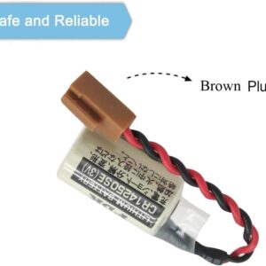 EVA(12-Pack) CR14250SE 3V 1800mAh Lithium Battery Replacement for Sanyo FDK 1/2AA PLC Battery 1747-BA Backup Power Supply with Brown Plug