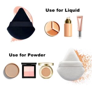 12Pcs Triangle Powder Puff, Makeup Powder Puffs for Face Powder, Velour Setting Powder Puff with Triangle Shape, Perfect for Under Eyes and Nose, No Creasing & Caking