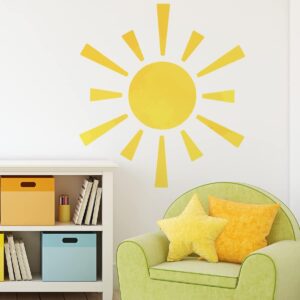 39.3x35 Inch Boho Sun Wall Decals Removable Sunshine Wall Sticker Vinyl Peel and Stick Sun Decals Wall Art for Girls Kids Bedroom Nursery Playroom Decor