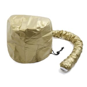 qtqgoitem gold tone portable hair quick drying cap salon bonnet blow dryer connect hat (model: 253 490 cb8 b1c 1d8)