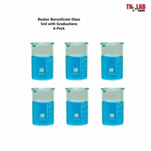 TN LAB Beaker Borosilicate Glass with Graduations 5ml 6-Pack