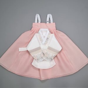 Hanbok Girl Baby Korea Traditional Clothing Set First Birthday Party Celebrations 1 Age White Peach Embroidery HHG15