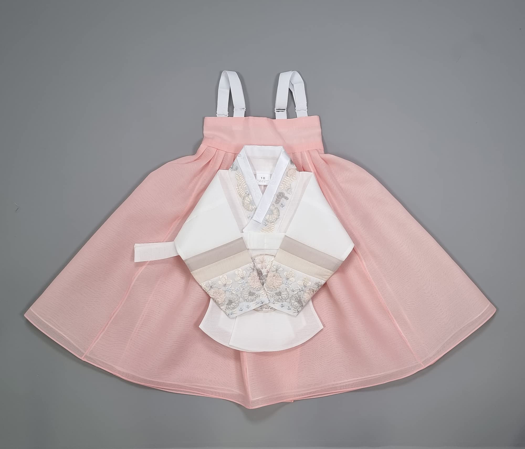 Hanbok Girl Baby Korea Traditional Clothing Set First Birthday Party Celebrations 1 Age White Peach Embroidery HHG15