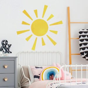 39.3x35 Inch Boho Sun Wall Decals Removable Sunshine Wall Sticker Vinyl Peel and Stick Sun Decals Wall Art for Girls Kids Bedroom Nursery Playroom Decor