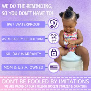 POTTY TIME: Purple Watch & Sticker Set | Water Resistant, Toilet Training Aid, Warranty Included. (Automatic Timers Plays Music & Flashing Lights for Fun Reminders), Purple & Savanna Sticker Cha