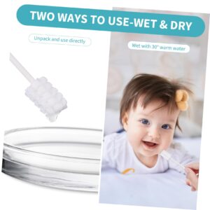 Healifty 30Pcs Oral Brush Mouth Sponge swabs Newborn Disposable Tools for Toddlers Infant Gauze Baby White Oral Care deciduous Teeth