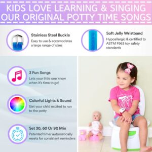 POTTY TIME: Purple Watch & Sticker Set | Water Resistant, Toilet Training Aid, Warranty Included. (Automatic Timers Plays Music & Flashing Lights for Fun Reminders), Purple & Savanna Sticker Cha