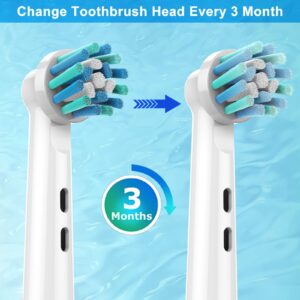 FIRIK Toothbrush Heads Replacement Compatible with Oral B: 8 Pack Professional Brush Head Refills for Braun Pro 1000/3000/5000/7000/8000/9000, Floss Action & Cross Action with Hygienic Caps