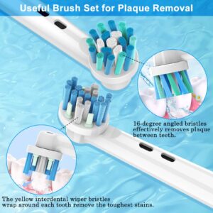 FIRIK Toothbrush Heads Replacement Compatible with Oral B: 8 Pack Professional Brush Head Refills for Braun Pro 1000/3000/5000/7000/8000/9000, Floss Action & Cross Action with Hygienic Caps