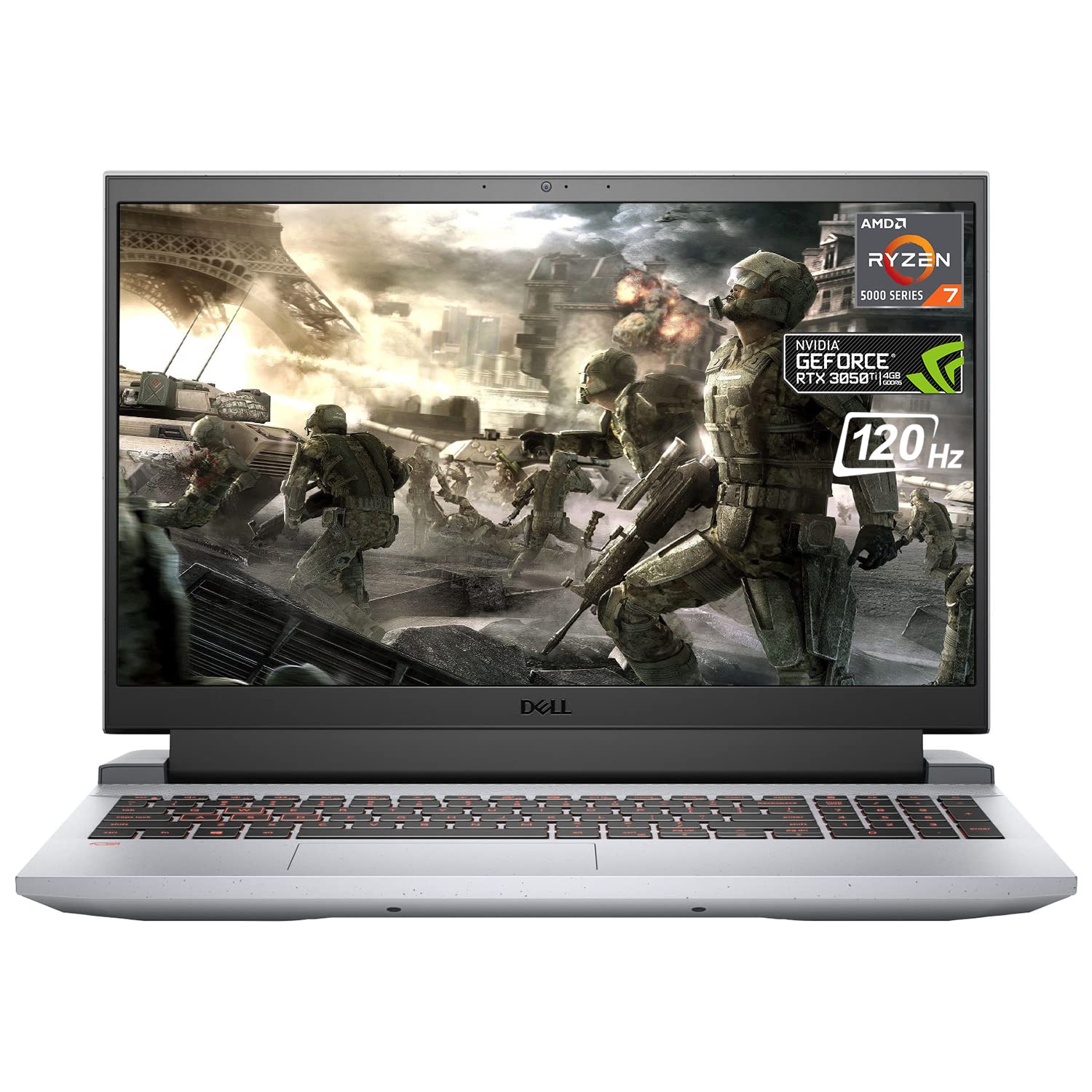 Dell G15 Gaming Laptop, 15.6" FHD 120Hz Display, AMD Ryzen 7 5800H Processor, GeForce RTX 3050 Ti, 64GB RAM, 2TB SSD, HDMI, RJ45, Wi-Fi 6, Backlit KB, Windows 11 Home, Phantom Grey, with speckles