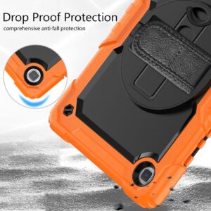 Whmeolyo Samsung Galaxy Tab A7 Lite Case 8.7 (2021),Shockproof Rugged Kids Case with Screen Protector/Pencil Holder/Kickstand [Hand & Shoulder Strap] for Galaxy Tab A7 Lite SM-T220/T225/T227,Orange