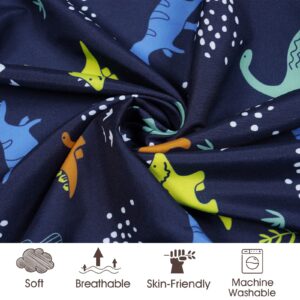 PHF 3 Pack Soft Mini Crib Sheets, Dinosaur Silky Pack N Play Sheets for Baby Boys Girls, Universal Fit for Pack N Play, Playard, Portable and Mini Crib Mattresses,Navy Dinosaur