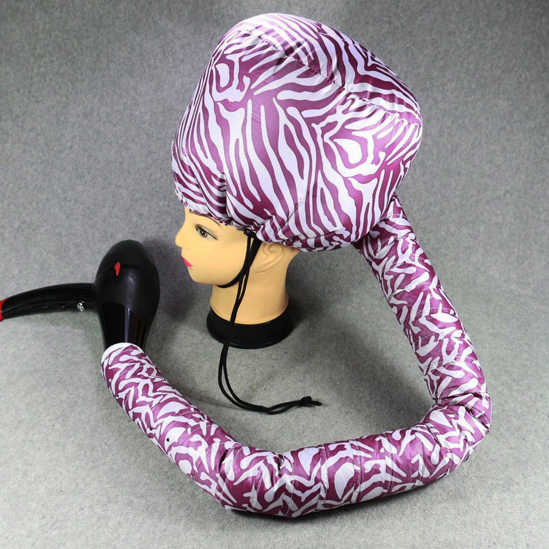 Qtqgoitem Purple White Portable Hair Quick Drying Cap Salon Bonnet Blow Dryer Connect Hat (model: 671 f5e 5d4 865 96d)