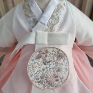 Hanbok Girl Baby Korea Traditional Clothing Set First Birthday Party Celebrations 1 Age White Peach Embroidery HHG15