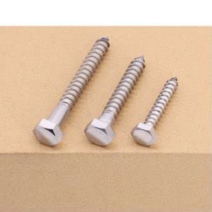 3/8 x 4-1/2" (8 pcs) Hex Lag Screws, 304 Stainless Steel 18/8, Hexagon Head Lag Bolts, Hex Head Wood Screws