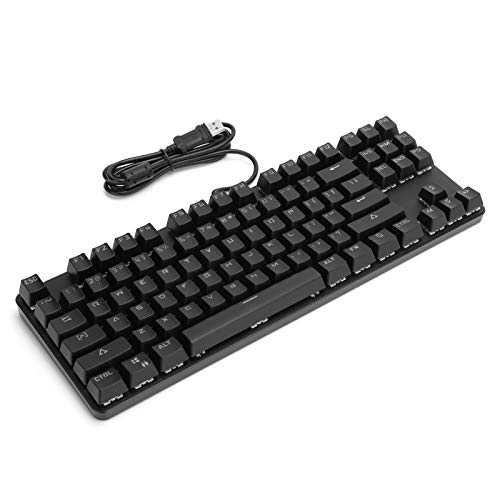 CCYLEZ 87 Keys Mechanical Keyboard, Wired USB Entertainment Gaming Keyboard, Mixed Light Computer Accessories 919(Black)