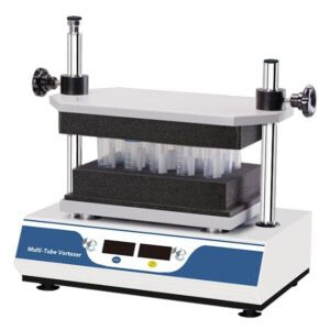 HFBTE Multi-Tube Vortex Mixer Lab Vortexer Mixer Laboratory Ink Glue Blood Vortexer Shaker Instrument with DC Brushless Motor Speed Range 100 to 2500 RPM Foam Rack 50xφ9mm Test Tube φ9-φ13mm 2ml-5ml