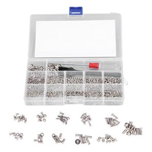 Computer Screw, Flat Head Computer Screws Set Standard Metric 600Pcs Replacement M2 M2.5 M3 Non Slide for Laptop(Silver)