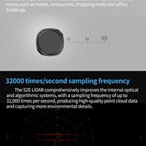 youyeetoo RPLIDAR S2E 360 Degree DTOF Lidar 30 Meters scan Radius 32K Sampling Rate, Support Ethernet UDP, IP65, Withstands 80K Lux Strong Light to Prevent Obstacles and Navigation of Robots AGV UAV