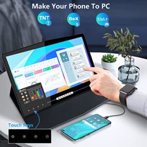 OLED Portable Touchscreen Monitor, 13.3" 2K 1MS Portable Gaming Monitor 100% DCI-P3 Ultra-Thin Computer External Display, External Second Screen USB C/HDMI Monitor with Smart Cover