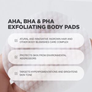 Ingrown Hair Pads | Ingrown Hair Pads with Body Exfoliating Serum for Ingrown Hairs, Strawberry Legs, Butt Acne and Razor Bumps | Ingrown Hair Pads with BHA Exfoliant | Glycolic Acid Pads | 60 Pads