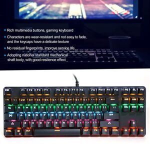 CCYLEZ 87 Keys Mechanical Keyboard, Wired USB Entertainment Gaming Keyboard, Mixed Light Computer Accessories 919(Black)