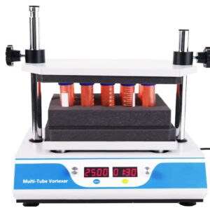 HFBTE Lab Multi-Tube Vortexer Mixer Scientific Laboratory Vortex Mixer Shaker Multiple Tubes with DC Brushless Motor Speed Range 100 to 2500 RPM Foam Rack 50xφ18mm Test Tube φ18-φ21mm 20ml