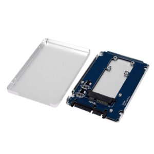 Qtqgoitem Card Slot Mini PCI-E mSATA SSD to 2.5 Inch SATA Hard Drive Silver Tone (Model: d8b 6e6 c9f c96 09b)