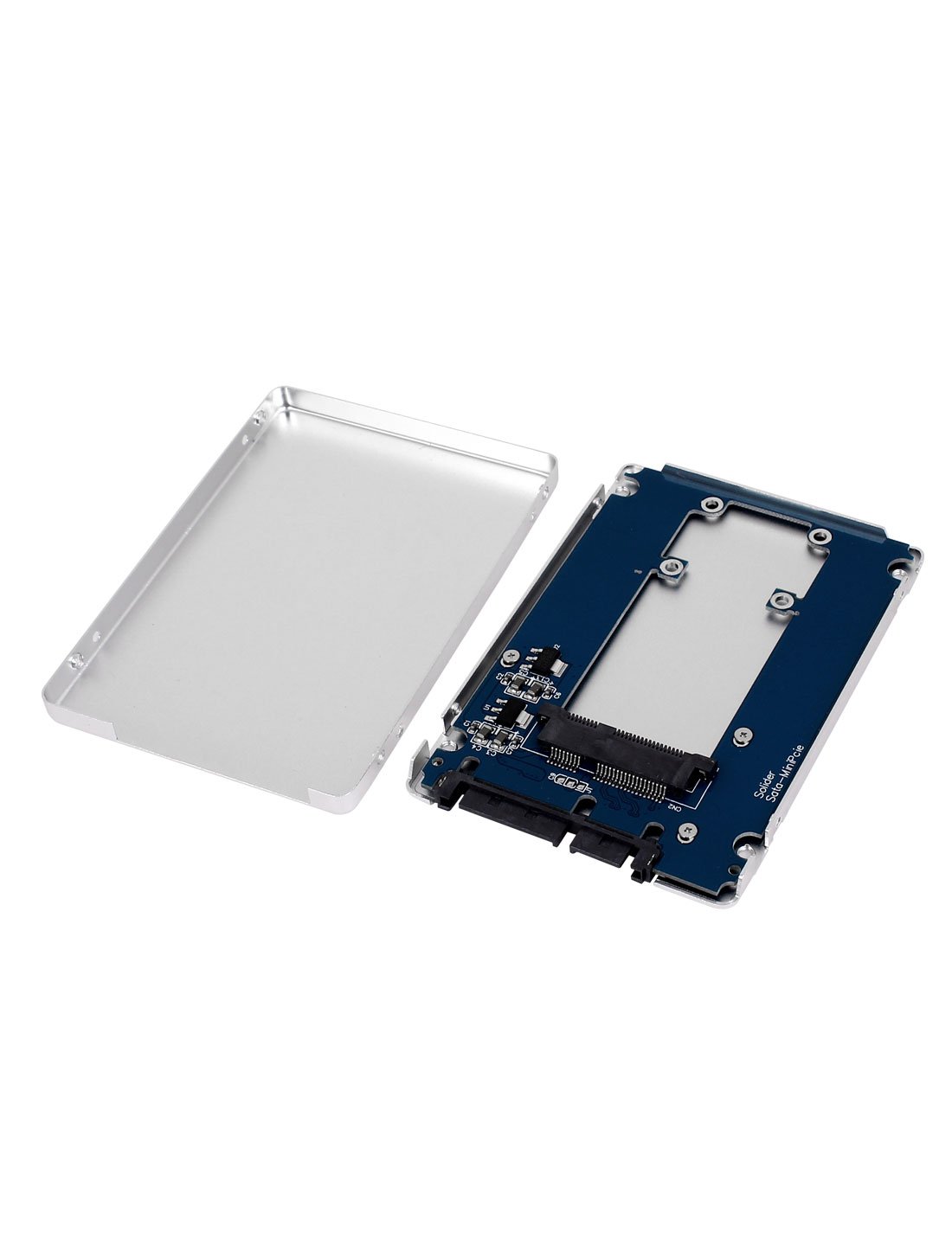 Qtqgoitem Card Slot Mini PCI-E mSATA SSD to 2.5 Inch SATA Hard Drive Silver Tone (Model: d8b 6e6 c9f c96 09b)