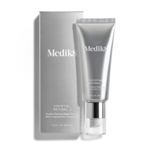 medik8 crystal retinal 3 - brightening, firming, advanced skin regenerating retinaldehyde serum - smoothing, hydrating wrinkle repair recipe - with hyaluronic acid, glycerin, and vitamin e - 1 oz