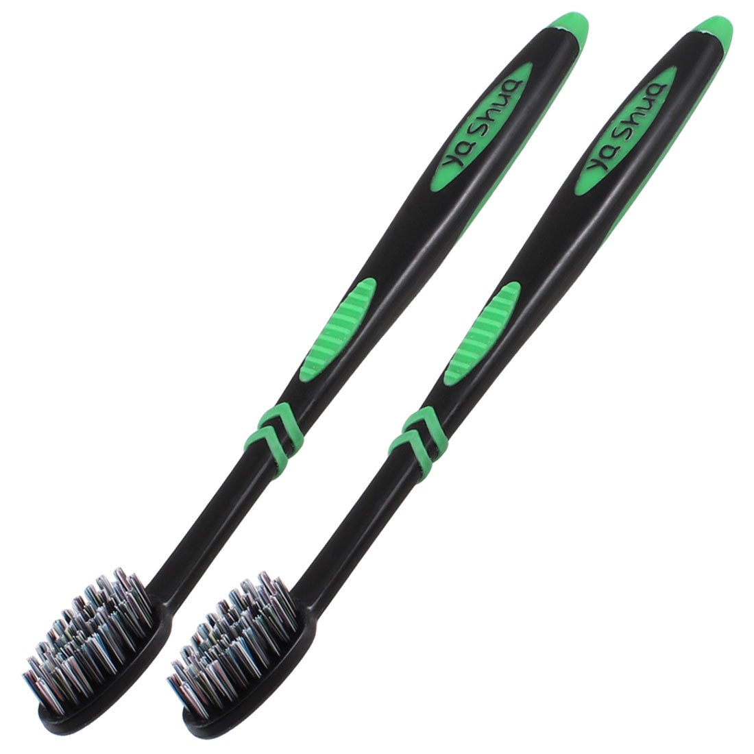 Qtqgoitem Adults Soft Bristles Care Green Black Toothbrush Tooth Cleaner 2 Pcs (model: 77a 08b 53f d3f 8ed)