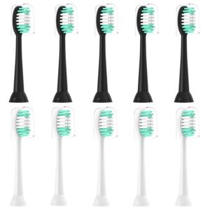 replacement toothbrush heads compatible with aquasonic black series electric toothbrush 10 pack everystep,not for aquasonic duo series