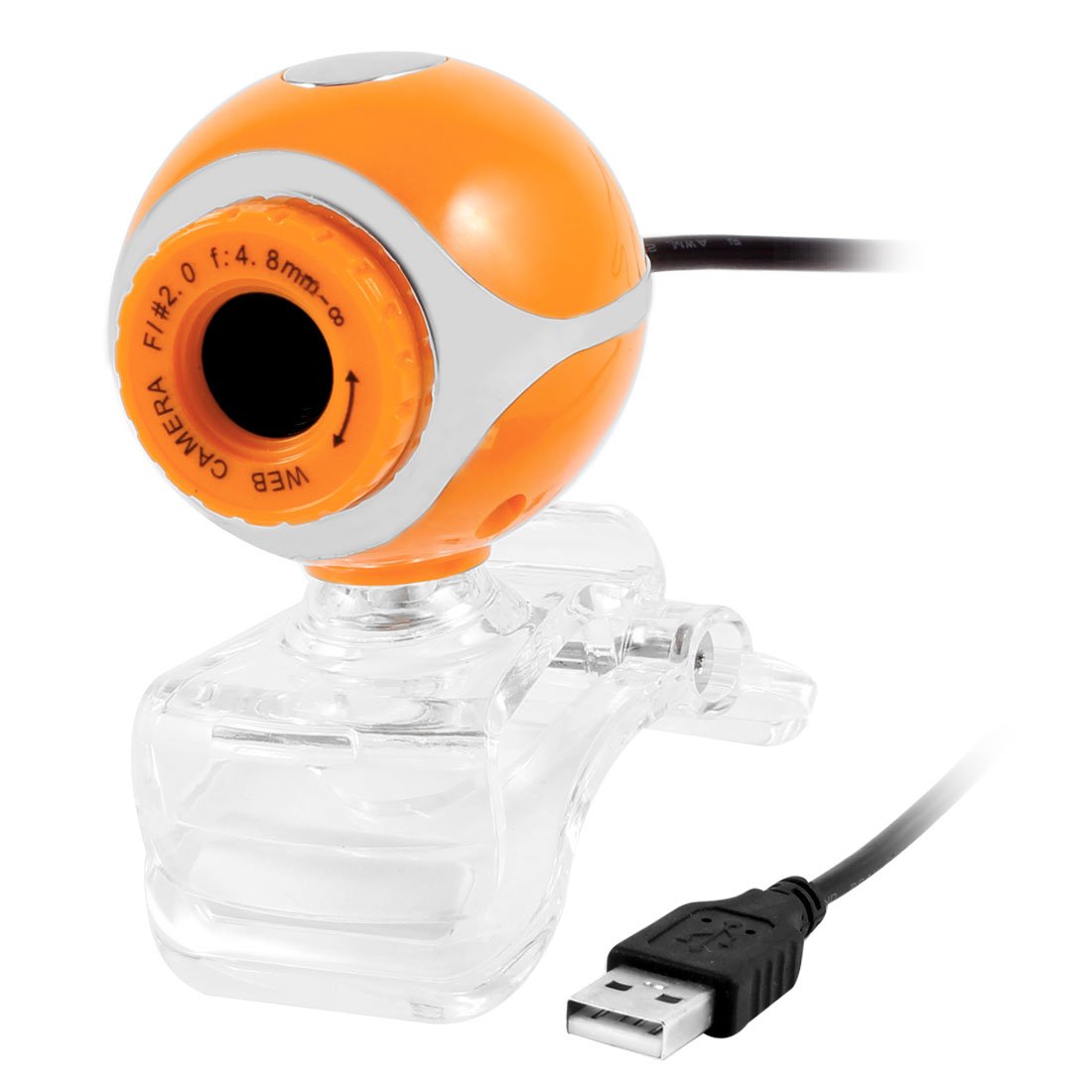 Qtqgoitem Orange Plastic Housing Clip Base USB Camera Webcam for Laptop Desktop PC (model: 17a 151 029 9b0 442)