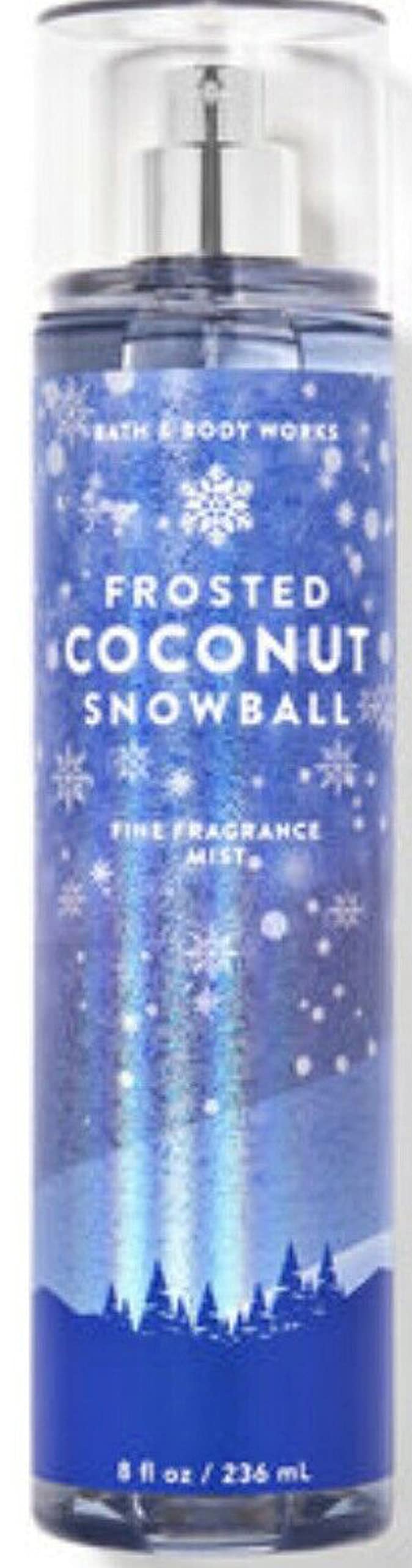 Bath & Body Works Frosted Coconut Snowball Fine Fragrance Body Mist Spray 8 Ounce (Frosted Coconut Snowball), 8 Fl Oz (Pack of 1) Packaging Varies