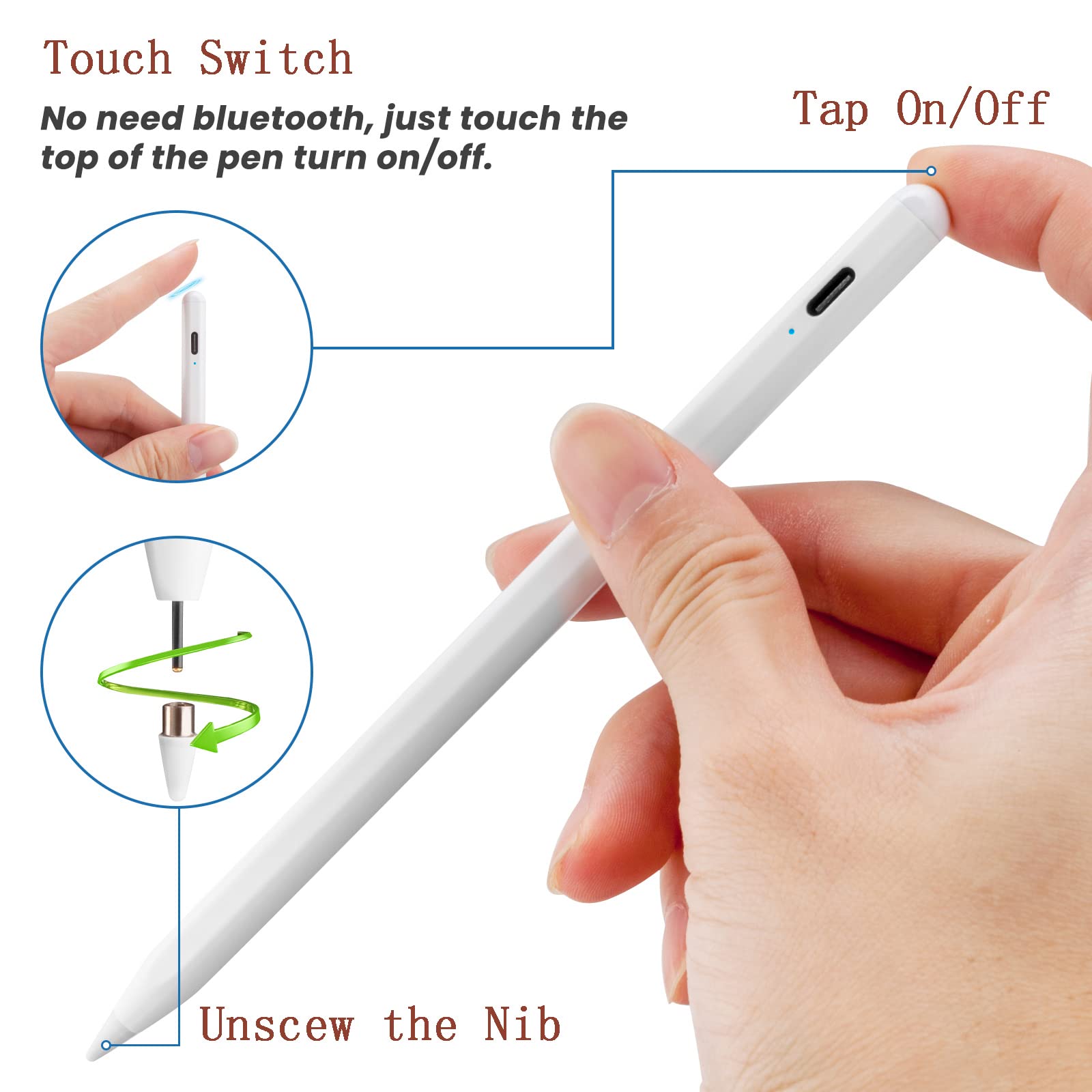 Stylus for iPhone 14 Pro Max Pencil,Fine Point Tip Precise and Accurate Drawing Touch Screen Pen Compatible with Apple iPhone 14 Pro Max and More Android/iOS/Samsung/HP Tablets