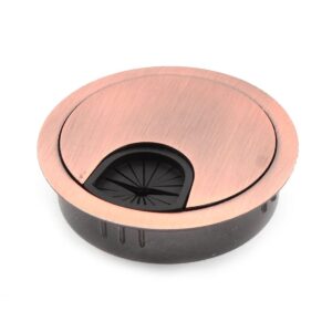 qtqgoitem office computer desk table metal grommet cable hole cap cover copper tone 51mm dia (model: d8e cd9 f10 e2d 3e3)