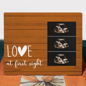 Baby Ultrasound Picture Frame, Love at First Sight, New Mom Gifts, Baby Pregnancy Announcements Gifts for First Time New Dad Mom Ready to Be, Baby Shower Gifts for First Time Parents Newborn Baby