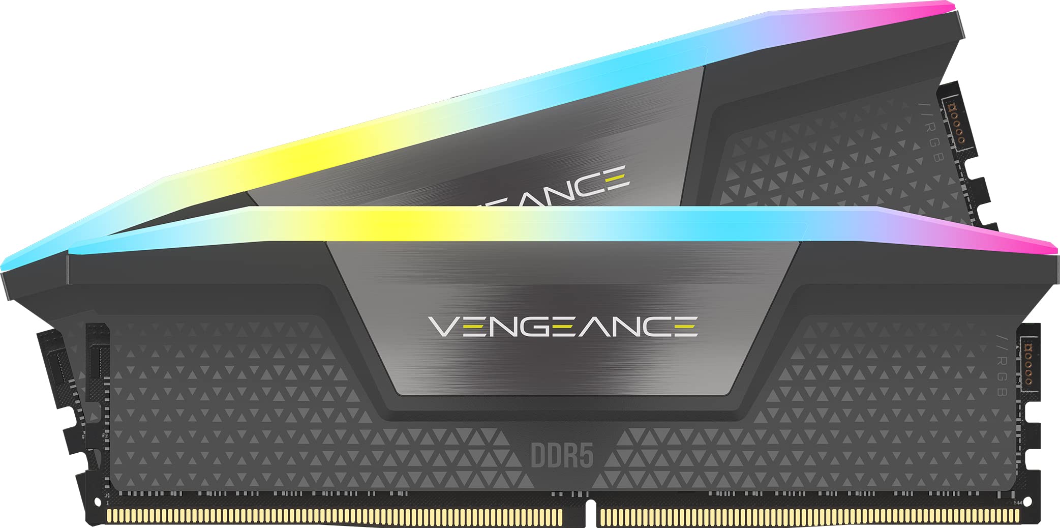 CORSAIR VENGEANCE RGB DDR5 64GB (2x32GB) DDR5 5600MHz CL40 AMD EXPO Intel XMP iCUE Compatible Computer Memory – Gray (CMH64GX5M2B5600Z40K)